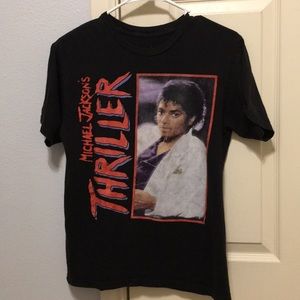 small black michael jackson thriller t-shirt